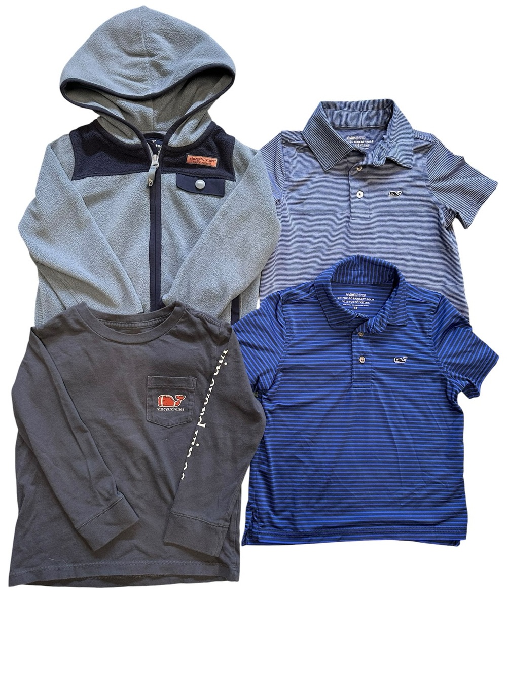 Vineyard Vines Boys 4T Bundle 4 Piece Lot Polos Fleece Jacket Tee